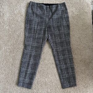 Alfani Pants Womens 14P Gray Ponte Ankle Pull On Stretch Geometric Work Office